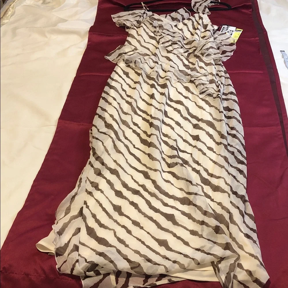 Chic Asymmetrical Zebra Print Dress - Picture 1 of 4
